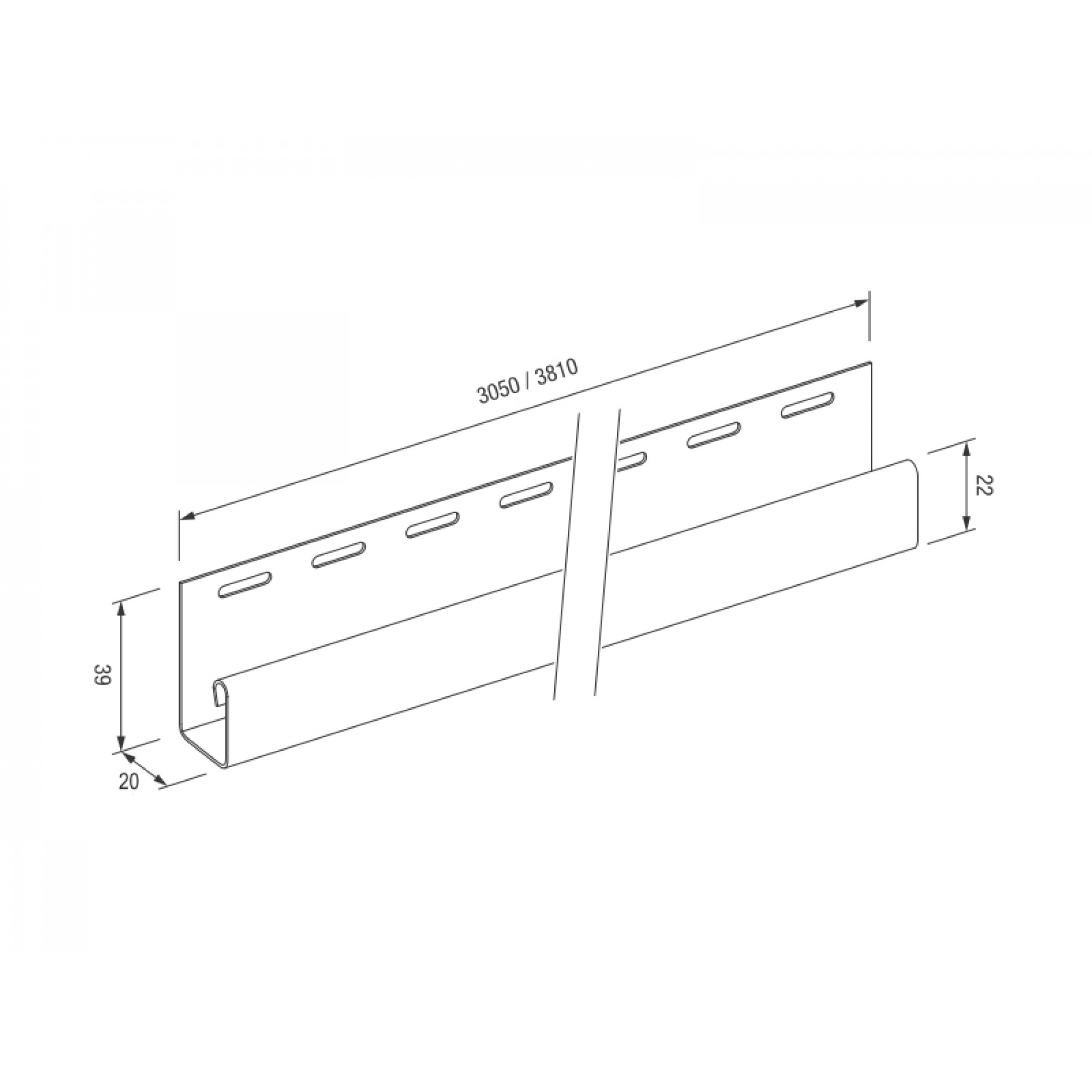 J-профиль SX-18 ЯСЕНЬ, 3,05 м , MAX-3