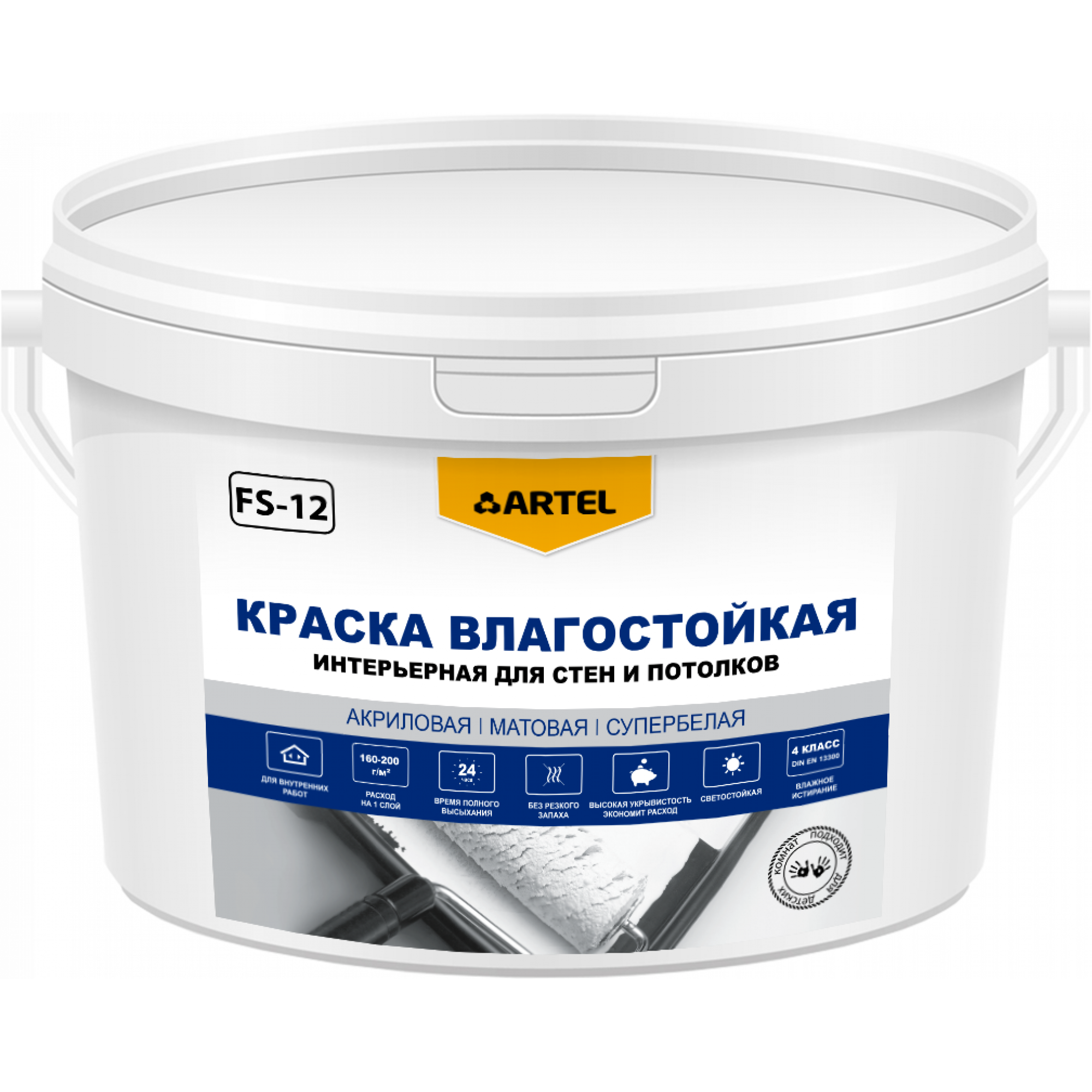 Краска влагостойкая ARTEL FS-12, БАЗА С, ВД-АК оптом 40 кг