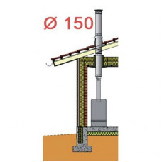 Дымоход Schiedel PERMETER диам. 150 мм. для насадного монтажа, комплект 10 м.п., серый