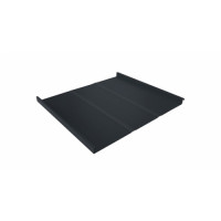Фальц двойной стоячий Line Grand Line 0,5 GreenCoat Pural BT, matt с пленкой на замках RR 23 темно-серый (RAL 7024 мокрый асфальт)