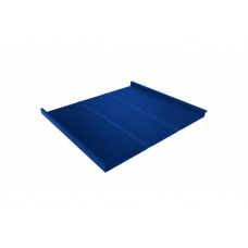 Фальц двойной стоячий Line 0,5 Satin с пленкой на замках RAL 5005 сигнальный синий
