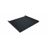 Фальц двойной стоячий Line Grand Line 0,5 GreenCoat Pural BT с пленкой на замках RR 23 темно-серый (RAL 7024 мокрый асфальт)