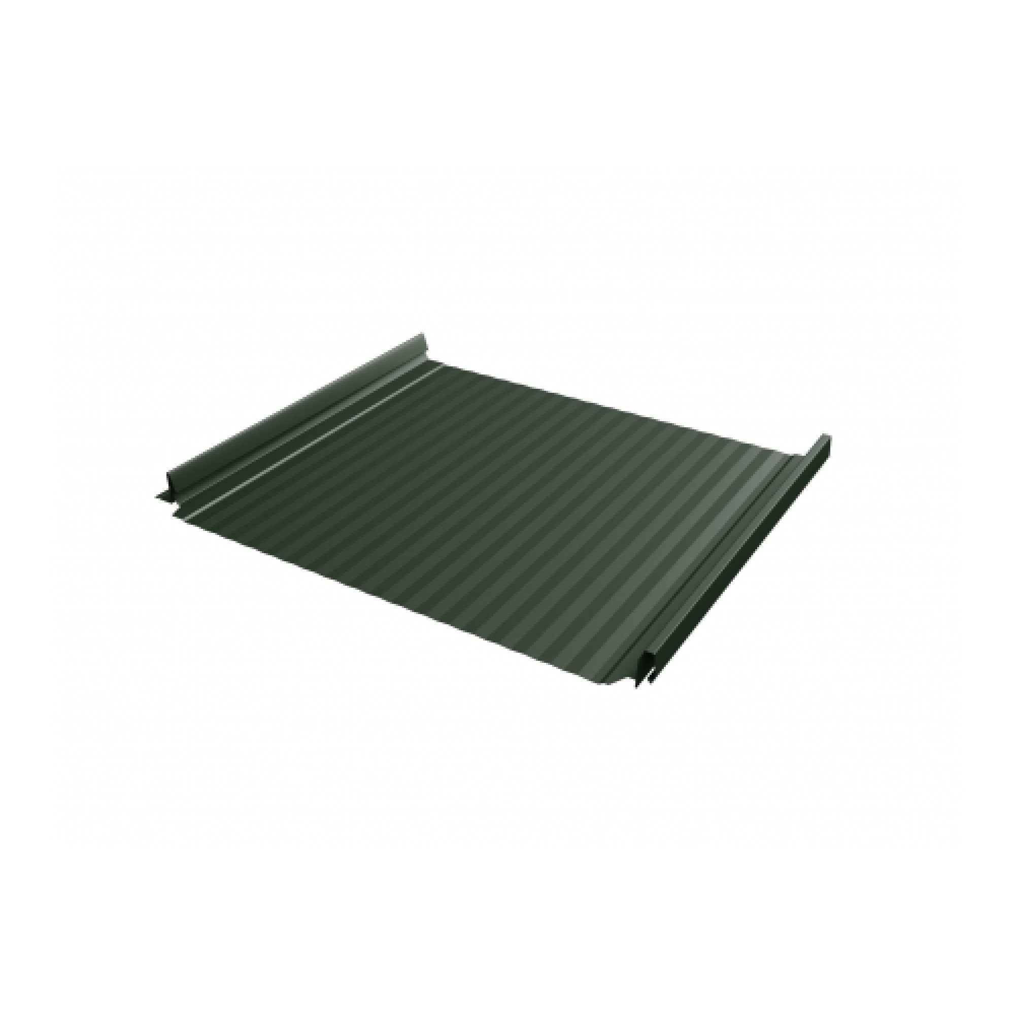 Кликфальц Pro Gofr 0,5 GreenCoat Pural BT, matt с пленкой на замках RR 11 темно-зеленый (RAL 6020 хромовая зелень)