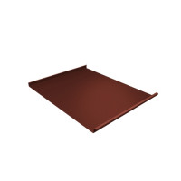 Фальц двойной стоячий 0,5 Satin Matt с пленкой на замках RAL 8004 терракота
