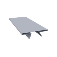 Планка стыковочная составная верхняя 0,5 Satin с пленкой RAL 9006 бело-алюминиевый