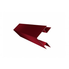 Планка угла внешнего сложного Экобрус 0,5 Satin с пленкой RAL 3005 красное вино