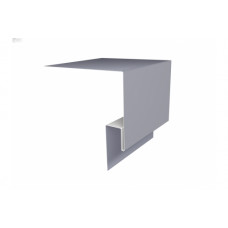 Планка околооконная сложная 250х75х18 (j-фаска) 0,5 Satin с пленкой RAL 7004 сигнальный серый