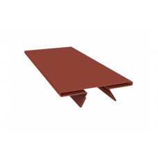 Планка стыковочная составная верхняя 0,5 Satin с пленкой RAL 8004 терракота