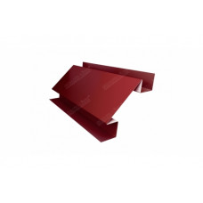 Планка угла внутреннего сложного Экобрус 0,5 Satin с пленкой RAL 3005 красное вино