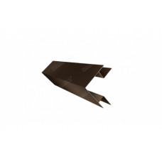 Планка угла внешнего сложного Экобрус 0,5 Satin с пленкой RR 32 темно-коричневый