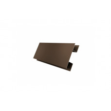 Планка Н-образная 0,5 GreenCoat Pural BT с пленкой RR 32 темно-коричневый (RAL 8019 серо-коричневый)