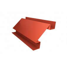 Планка угла внутреннего сложного Экобрус 0,5 Satin с пленкой RAL 8004 терракота
