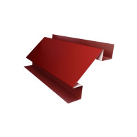 Планка угла внутреннего сложного Экобрус 0,5 Satin с пленкой RAL 3009 оксидно-красный