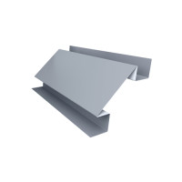 Планка угла внутреннего сложного Экобрус 0,5 Satin с пленкой RAL 9006 бело-алюминиевый