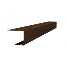 Планка завершающая фальц 0,45 Print Elite Chestnut Wood (обратная сторона серая)