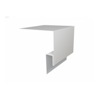 Планка околооконная сложная 200х75х18 (j-фаска) 0,5 Satin с пленкой RAL 9003 сигнальный белый