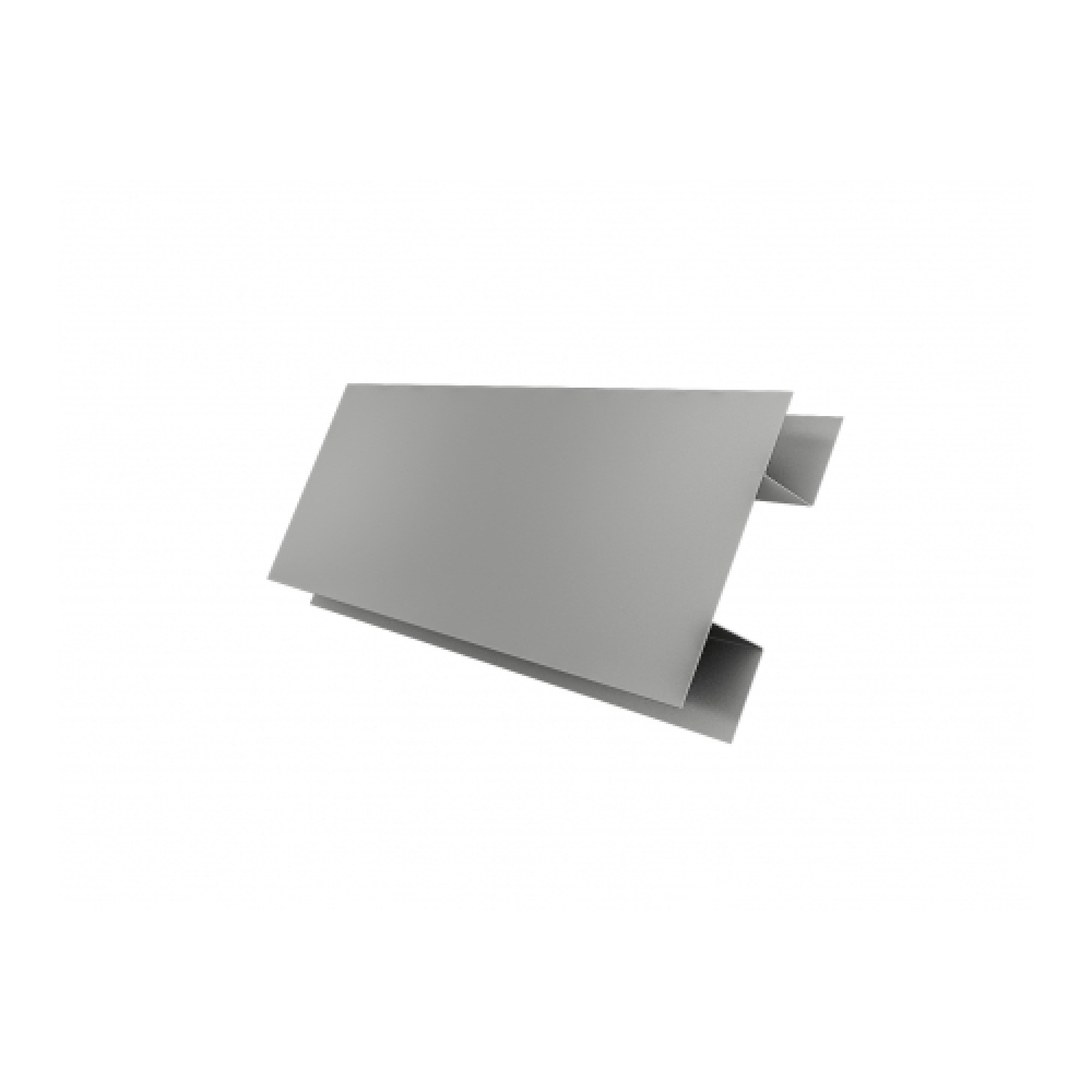 Планка H-образная Экобрус 0,5 Satin с пленкой RAL 9006 бело-алюминиевый