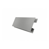 Планка H-образная Экобрус 0,5 Satin с пленкой RAL 9006 бело-алюминиевый