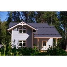 Металлочерепица классик Grand Line 0,5 GreenCoat Pural BT, matt RR 21 светло-серый (RAL 7040 серое окно)