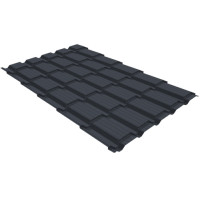 Металлочерепица Верховье квадро профи Grand Line 0,5 GreenCoat Pural BT RR 23 темно-серый (RAL 7024 мокрый асфальт)