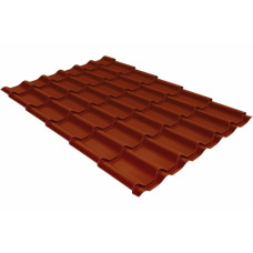 Металлочерепица классик 0,5 Satin RAL 8004 терракота
