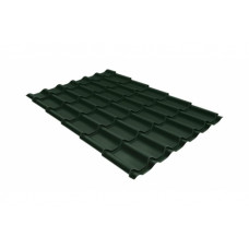 Металлочерепица классик Grand Line 0,5 GreenCoat Pural BT, matt RR 11 темно-зеленый (RAL 6020 хромовая зелень)