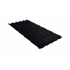 Металлочерепица квинта плюс 0,5 GreenCoat Pural BT, matt RR 33 черный (RAL 9005 черный)