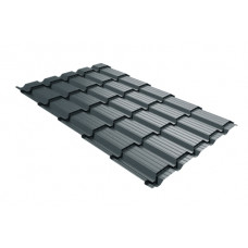 Металлочерепица Верховье квадро профи Grand Line 0,5 GreenCoat Pural BT, matt RR2Н3 (RAL 7016 антрацитово-серый)