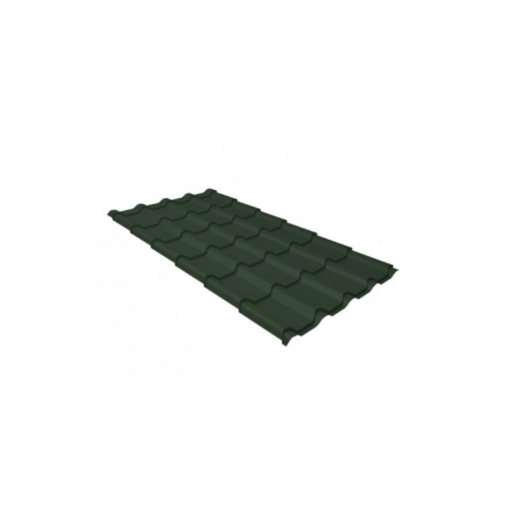 Металлочерепица камея Grand Line 0,5 GreenCoat Pural matt RR 11 темно-зеленый (RAL 6020 хромовая зелень)