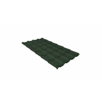 Металлочерепица камея Grand Line 0,5 GreenCoat Pural matt RR 11 темно-зеленый (RAL 6020 хромовая зелень)