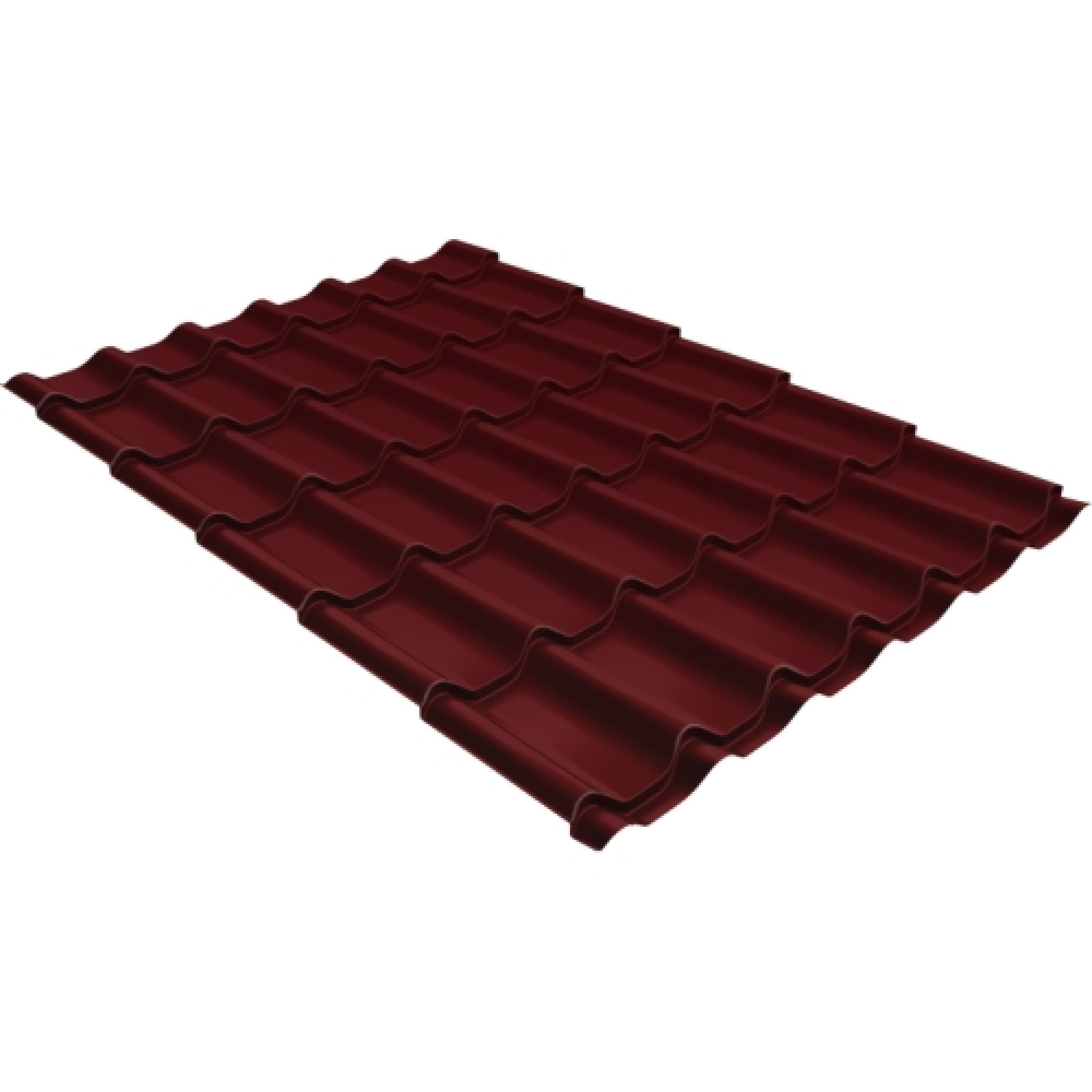 Металлочерепица классик 0,5 Satin Matt RAL 3005 красное вино
