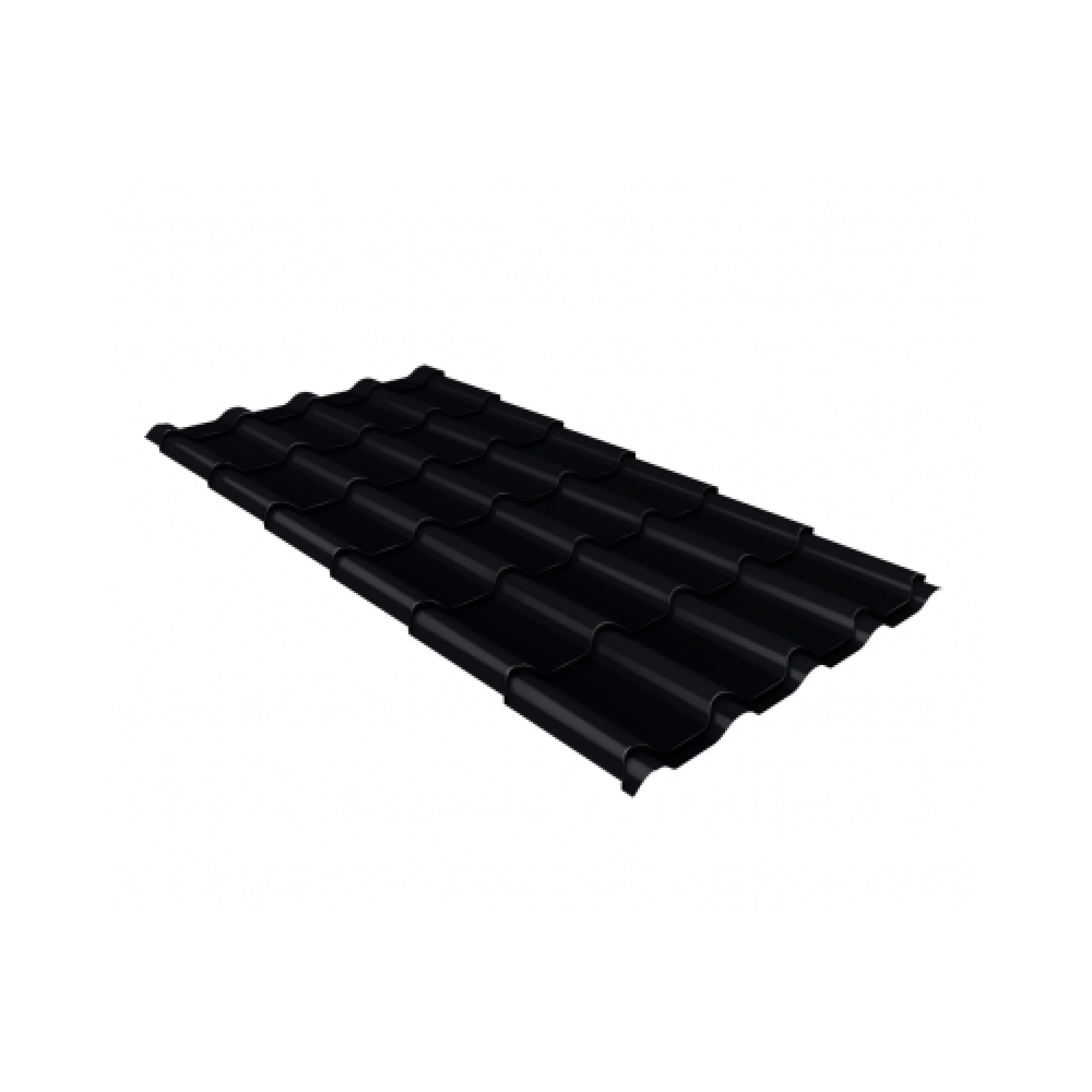 Металлочерепица камея 0,5 Satin RAL 9005 черный