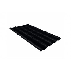 Металлочерепица камея 0,5 Satin RAL 9005 черный