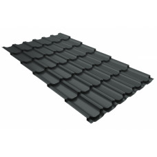 Металлочерепица квинта плюс 0,5 GreenCoat Pural BT RR 23 темно-серый (RAL 7024 мокрый асфальт)