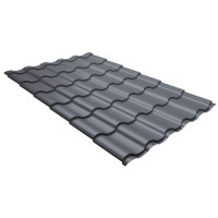 Металлочерепица кредо 0,5 Satin RAL 9006 бело-алюминиевый