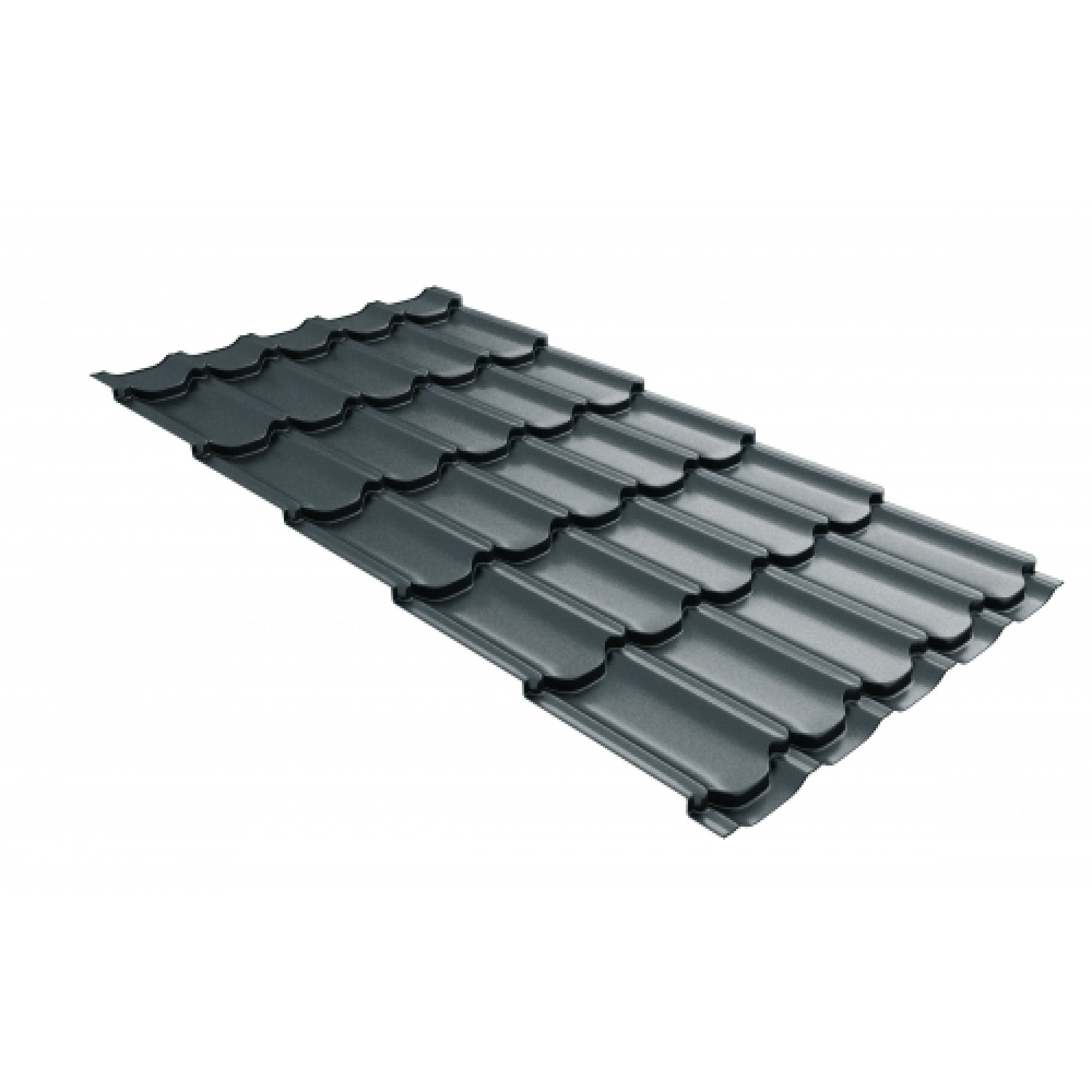 Металлочерепица квинта плюс 0,5 GreenCoat Pural BT, matt RR2Н3 (RAL 7016 антрацитово-серый)