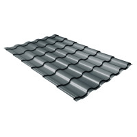 Металлочерепица кредо 0,5 Satin Matt RAL 7016 антрацитово-серый