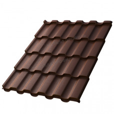 Металлочерепица МЕТАЛЛ ПРОФИЛЬ Монтекристо-XL (VALORI-20-Brown-0.5)