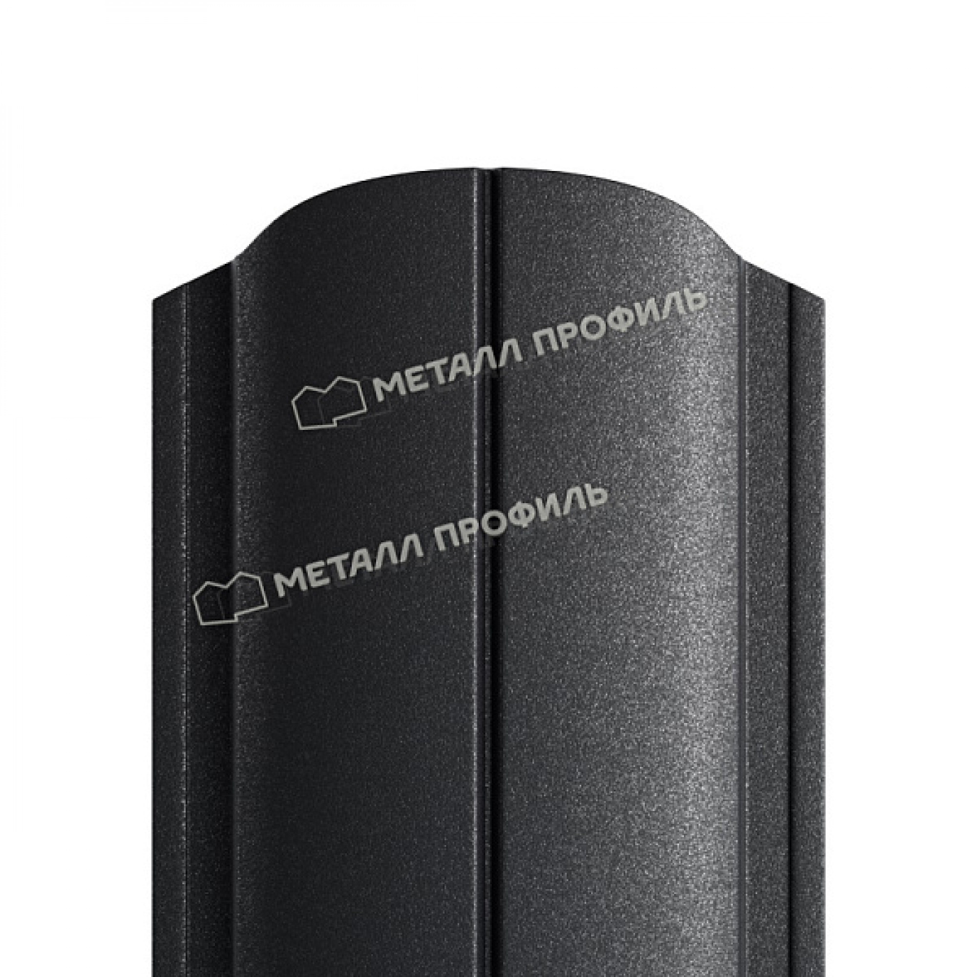 Штакетник металлический МЕТАЛЛ ПРОФИЛЬ ELLIPSE-O 19х126 (VALORI-20-DarkGrey-0.5)