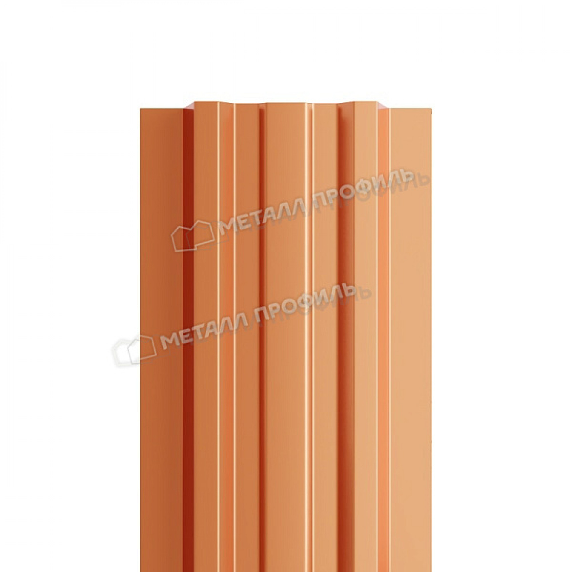 Штакетник металлический МЕТАЛЛ ПРОФИЛЬ LАNE-T 16,5х99 (AGNETA-20-Copper\Copper-0.5)