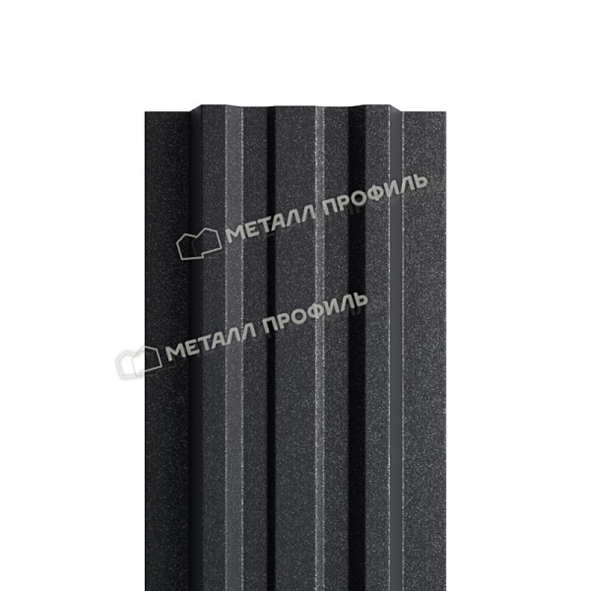 Штакетник металлический МЕТАЛЛ ПРОФИЛЬ LАNE-T 16,5х99 (VALORI-20-DarkGrey-0.5)