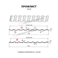 Профлист МЕТАЛЛ ПРОФИЛЬ МП-20x1100-R (ECOSTEEL_T-01-Персик. Дерево-0,5)
