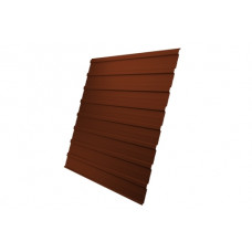 Профнастил С10A Grand Line 0,5 GreenCoat Pural BT RR 29 красный (RAL 3009 оксидно-красный)
