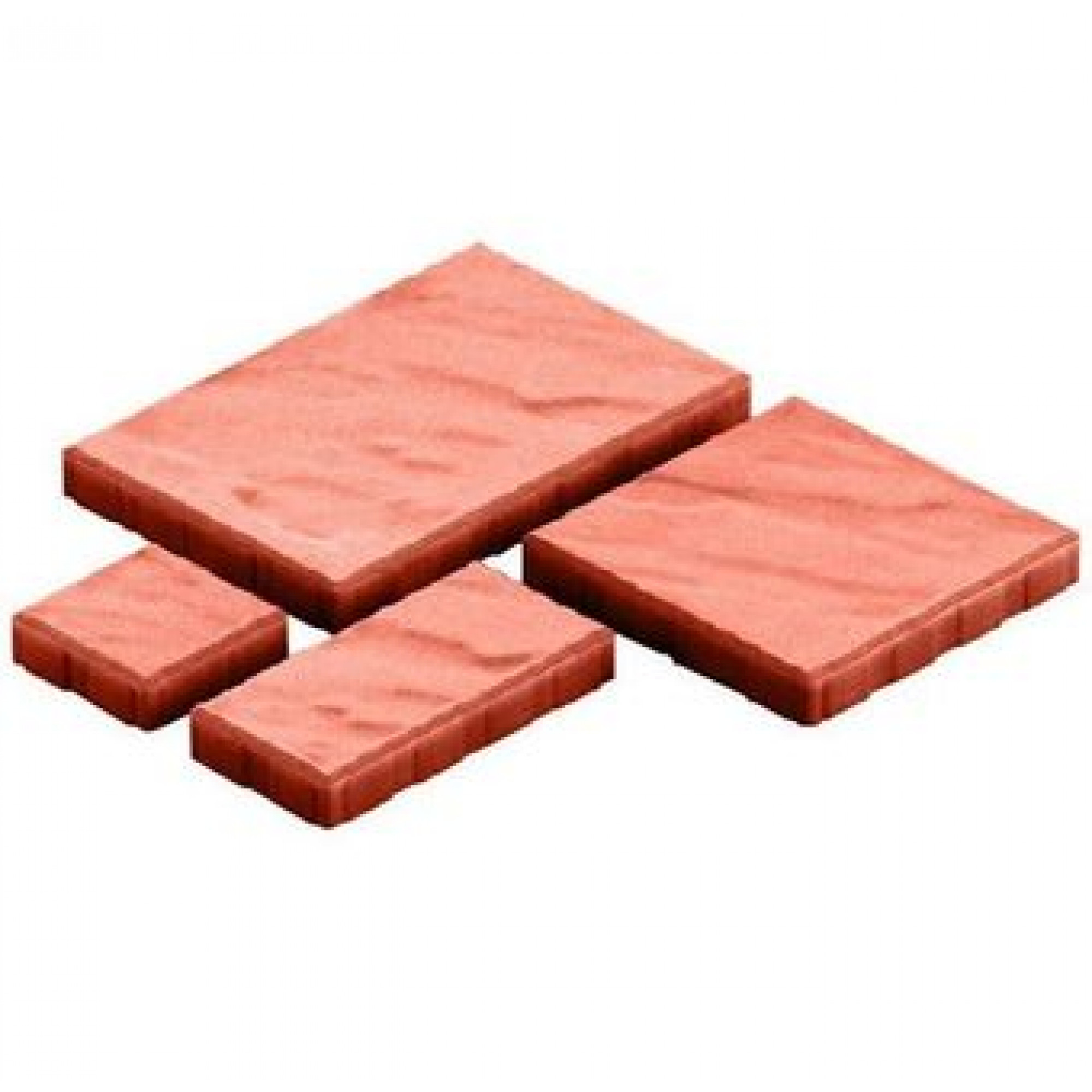 Тротуарная плитка Steingot Грандо из белого цемента с полным прокрасом красная мультиформат