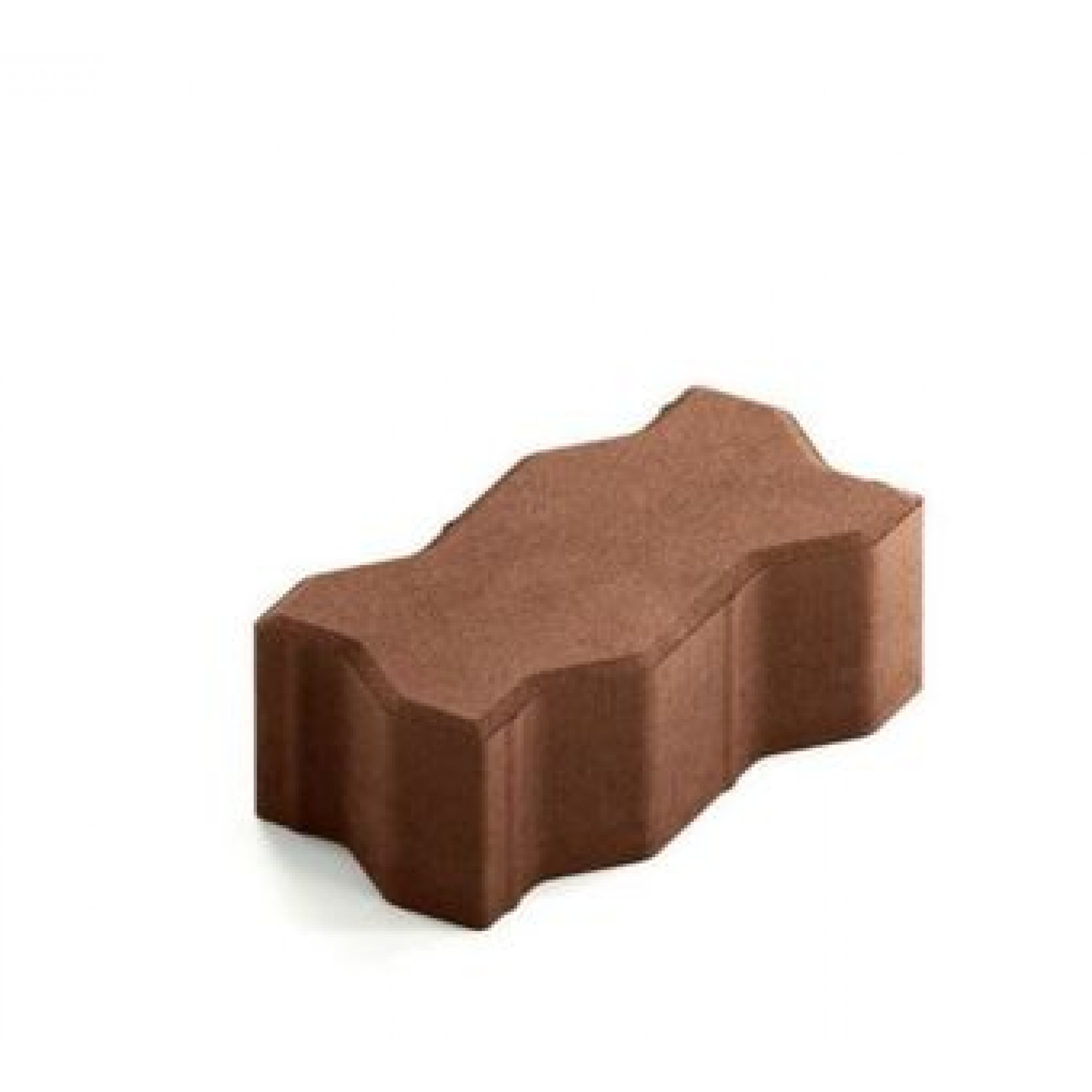 Тротуарная плитка Steingot Сити 80 из серого цемента с полным прокрасом зигзаг коричневая 225х112,5х80 мм