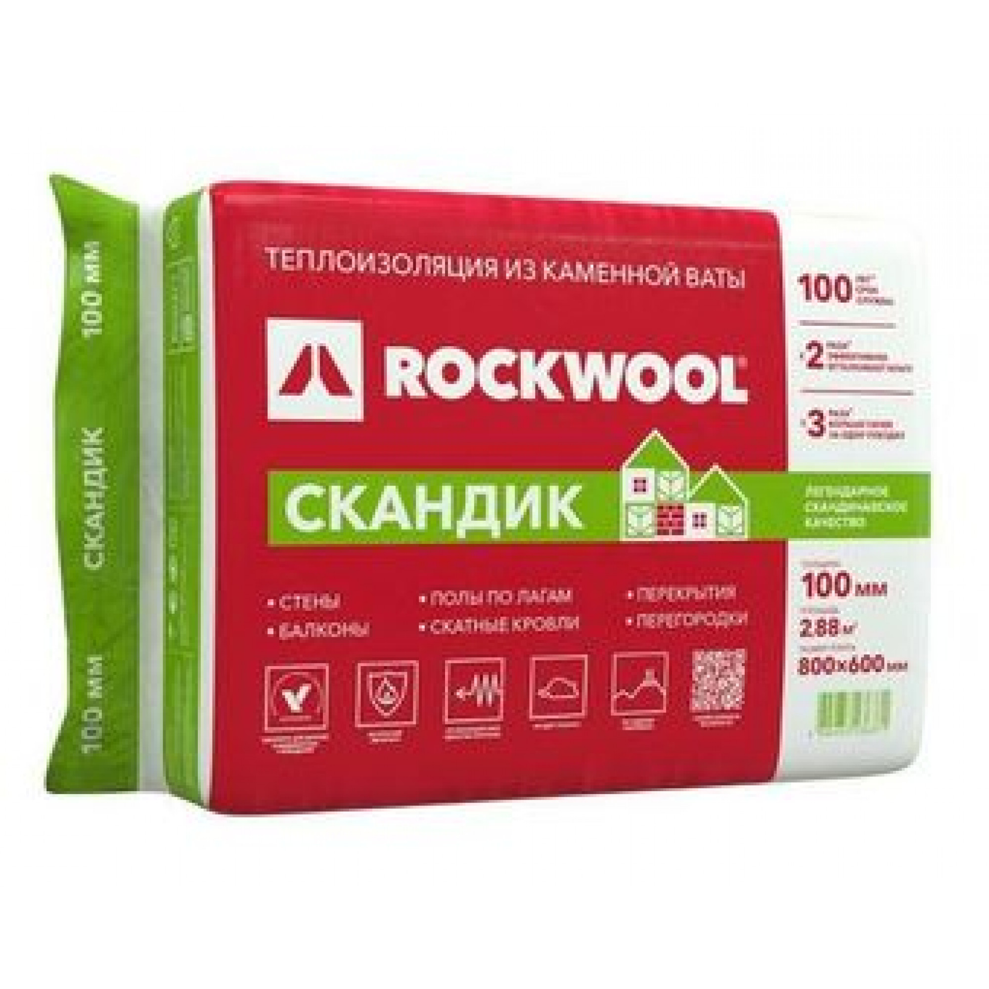 Базальтовая вата Rockwool Лайт Баттс Скандик 800х600х50