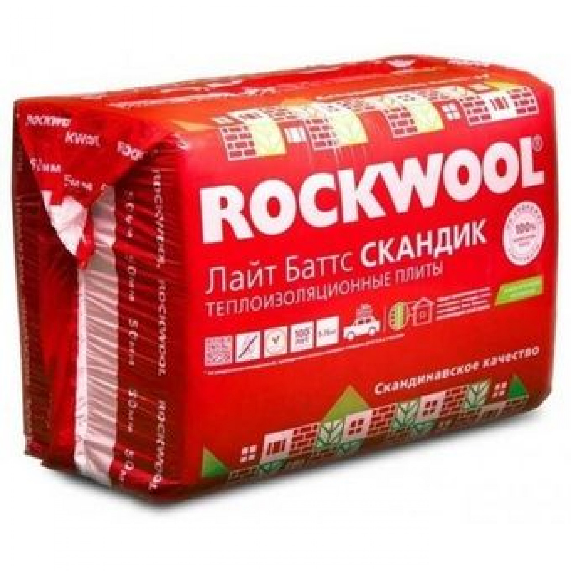 Базальтовая вата Rockwool Лайт Баттс Скандик 800х600х100