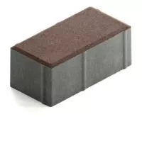 Брусчатка Steingot Сити 80 из серого цемента с частичным прокрасом прямоугольник темно-коричневая 200х100х80 мм