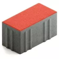 Брусчатка Steingot Хэви из белого цемента с частичным прокрасом прямоугольник красная 200х100х100 мм