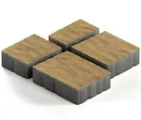 Тротуарная плитка Steingot Гранито из серого цемента с частичным прокрасом оливковая мультиформат